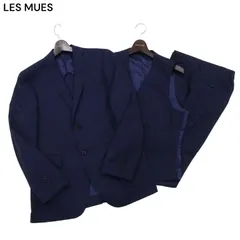 LES MUES レミュー 春夏 背抜き★ ウォッシャブル 3ピース セットアップ スーツ Sz.Y6　メンズ ネイビー ビジネス