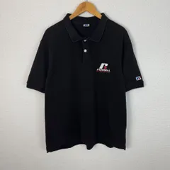 Russell Athletic ラッセルアスレティック ポロシャツ 半袖 刺繍ロゴ ブラック XXLサイズ メンズ 古着 アメカジのサムネイル