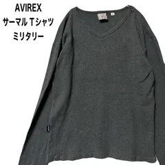 AVIREX　アヴィレックス 長袖 サーマル Tシャツ Vネック  M  ミリタリー