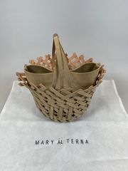 MARY AL TAINA 赤 巾着型ハンドバッグ - メルカリ