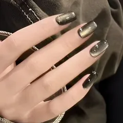 Liberte555 ネイルチップ メンズ 地雷系 シンプル マット 爪(メンズタイプ1,  ショート)