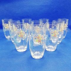 ADERIA　アデリア　石塚硝子　カネット７　グラス　 コップ　 １０個セット　花柄　 レトロ　新品未使用