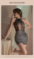 セクシーランジェリー ベビードール　ワンピース　キャバ　ボディコン　熟女　エロ下着　8014ブラック