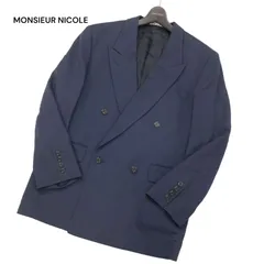 希少! 初期★ MONSIEUR NICOLE ムッシュ ニコル ユキオコバヤシ 通年 ダブル テーラード ジャケット Sz.M　メンズ ネイビー