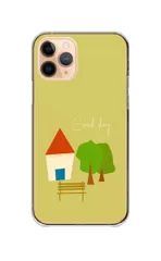 iPhone 16 ケース カバー アイフォン16 スマホケース ハードケース HAPPY マイホーム 赤い屋根 お家 大人 おしゃれ ほのぼの カラー03