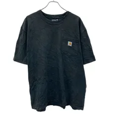 carhartt 半袖 ロゴTシャツ XL～ ブラック プルオーバー ポケット付き カーハート 古着卸 アメリカ仕入 a705-5475