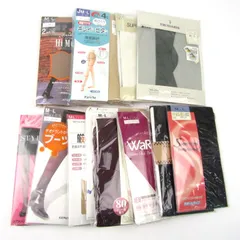 アツギ/福助他 ストッキング・タイツ 12点セット 未使用 M-L まとめて 大量 外装ダメージ有 レディース