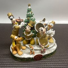 ◇ Disney ChristmasFantasy 2001 ディズニー クリスマスファンタジー 【箱破損】【フィギュアにキズ汚れ/色褪せあり】 陶器製？ レトロ インテリア / 中古
