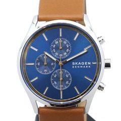 スカーゲン SKAGEN HOLST CHRONOGRAPH クロノグラフ サンレイダイヤル メンズ腕時計 ブルー ラゲッジレザー SKW6916 25-M-860