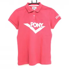 ★値下げ★ジャックバニー 半袖ポロシャツ ピンク×白 フロントプリント 袖ロゴ刺しゅう レディース 2(L) ゴルフウェア Jack Bunny