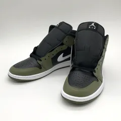 NIKE AIR JORDAN 1 MID スニーカー 新品同様 DQ8426-092 ハイカット シューズ エアジョーダン1 メンズ 28.5cm カーキ ナイキ 靴 B13144◆