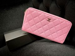 【新品】【未使用品】CHANEL シャネル A50097 クラシック ロング ジップ ウォレット グレインドシャイニーカーフスキン ライラック ゴールド金具 ピンク キャビアスキン 長財布 マトラッセ レディース 女性用 ブランド 本革 レザー 希少 レア