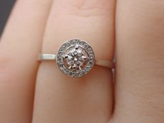 サークルダイヤモンド　リング　プラチナ900　１１号　0.22Ct/0.06ｃｔ　モダンデザイン