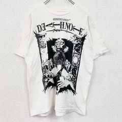 古着 used　DEATH NOTE　デスノート　半袖アニメプリントTシャツ　クルーネック　レトロ　白　ホワイト　Lサイズ