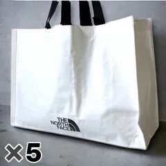 ◆【L】新品 ノースフェイス ショッピングバッグ トートバッグ THE NORTH FACE ショッパー バッグ Lサイズ 白 エコバッグ　5点セット