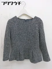 ◇ ESTNATION エストネーション 裾フレア 長袖 ニット カットソー サイズ 38 ブラック ホワイト レディース  【1112130002867】