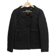 Barbour(バーブァー) コート サイズ10 ( US ) レディース美品  - 黒 長袖/ANYA HINDMARCH/キルティング/中綿/ショート丈/冬