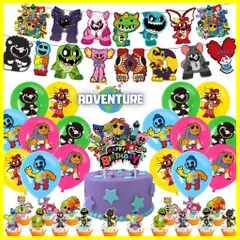 ナイトメアクリッターズ 誕生日バースデー飾りパーティー ガーランド風船バルーン子供ゲーム記念日ケーキトッパー装飾 nightmare Critters ヤーナビー ホラー ポピープレイタイム ピアノサウルス ドーイザドーマン nc43