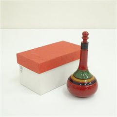 中国 清時代中期 窯変紅釉瓶 アンティーク 木箱入 送料込み251208