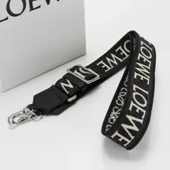 極美品 ロエベ アナグラム ショルダーストラップ バッグ 用 アクセサリー アナグラム レザー ブラック 黒 メンズ EEM I14-9【中古】のサムネイル