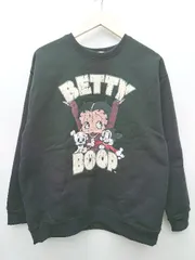 ◇ ⊇ BETTY BOOP　ベティ・ブープ 裏起毛 長袖 トレーナー サイズM ブラック レディース P  【1408200034785】