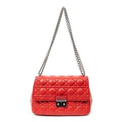 DIOR ディオール ミディアム ミス ディオール フラップ 赤 カナージュラムスキンレザー A
