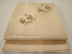 平和屋着物◎太鼓柄袋帯　中国三大刺繍　相良刺繍　亀甲草花文　金糸　引箔　正絹　逸品　AAAM7979jz