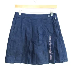 メゾピアノ スカート ボトムス プリーツ デニム キッズ 女の子用 L(160)サイズ ネイビー Mezzo Piano 【中古】