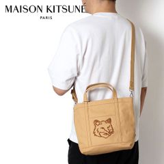 25SSモデル メゾン キツネ MAISON KITSUNE メンズ フォックスヘッド スモールトート【CORK】 LW05103WW0107 CORK/【2025SS】m-bag