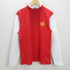 G■パーリーゲイツ/PEARLYGATES  長袖ハイネックシャツ/ハーフジップ ゴルフウェア【5】赤白/men's/36【中古】■