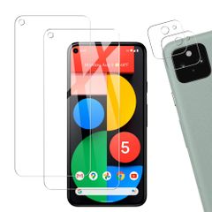 【在庫処分】Pixel 5 用 Google ガラスフィルム 強化ガラス カメラフィルム 日本素材製 カバー 【2+2枚セット】KPNS 保護フィルム