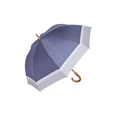 日傘 長傘 完全遮光 UVカット 遮光率100% 軽量 晴雨兼用 遮熱 Refume レフューム 母の日 30代 40代 50代 レディース 雨具 無地 紫外線対策 2段 3色切替 REFU-0021 グレー/グレージュ 0