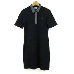 ラコステ ワンピース 半袖 大きいサイズ ブランド トップス 黒 レディース 44サイズ ブラック系 LACOSTE 【中古】