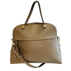 フルラ　FURLA　ベージュ　レザー　バッグ　ハンドバッグ　ショルダーバッグ　レディース