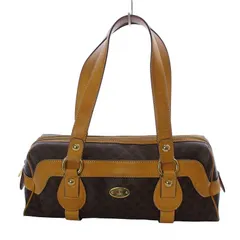 セリーヌ CELINE ヴィンテージ ハンドバッグ ミニボストンバッグ マカダム柄 ブラゾン ロゴ PVCレザー 茶 ブラウン /IR ■GY18 ■OH