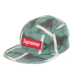 【新品】Supreme シュプリーム キャップ / 25SS Damien Hirst シャーク柄 ボックスロゴ キャンプキャップ (Camp Cap) / グリーン / ブランド 帽子【メンズ】