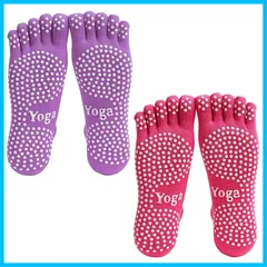 【人気商品】[Bethany Home] ヨガソックス 五本指 2足セット 滑り止め付き ピラティスソックス 抗菌消臭靴下スポツソックス 吸湿性 通気性 男女兼用 プラティ フィット ヨガ ピラティス バレー ダンス用 体操 ダンス 妊婦さんに