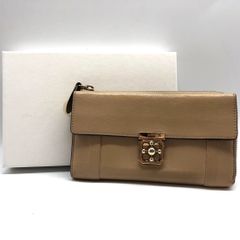 美品】ADMJ チェーンウォレット グレージュ レザー 多収納 