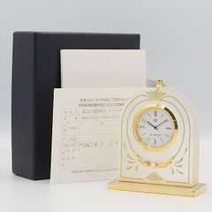 新品未使用】SEIKO セイコー 置時計 HR592W 白大理石枠 クリスタル