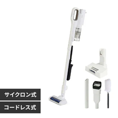 アイリスオーヤマ 掃除機 コードレス サイクロン 軽量 モップ付 置くだけで充電 SCD-L2P-W ホワイト