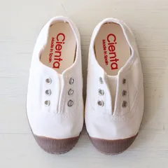 【新品・未使用】Cienta（シエンタ）キッズ デッキタイプ シューズ 70A BLANCO 21-28サイズ キャンバス スニーカー 靴