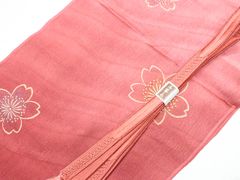 【着物】リサイクル　和装小物　帯締め帯揚げセット　大和組　桜文　24w-8324