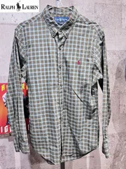 ラルフローレン 正規 チェック 長袖 ボタンダウンシャツ M SLIM FIT メンズ RALPH LAUREN