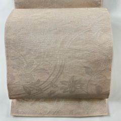 袋帯 秀品 夏帯 紗 関西仕立て 草花 箔 薄ピンク 六通 正絹 【中古】