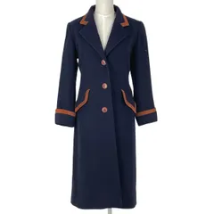 エルメス HERMES ロゴボタン チェスターコート ロング アウター チェスターコート カシミヤ ネイビー ブラウン レディース 【中古】のサムネイル