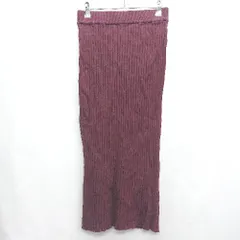 ◇ ⊇ nano universe ウエストゴム リブニット ロング丈 タイト スカート サイズ36 ボルドー レディース E  【1410100002740】