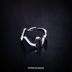 【新品未使用】 シルバー925 オープンリング 10号  ウェーブ【化粧箱付き】レディース メンズ ユニセックス　　　CHAC100800015