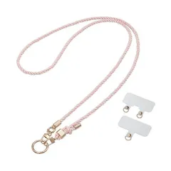 （まとめ） エレコム ショルダーストラップ／リング ピンクベージュ P-STSDH2RGPN 1本 【×2セット】