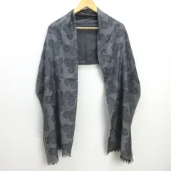 D■伊製■アルマーニ/ARMANI COLLEZIONI 総柄 ストール/マフラー/濃灰/21【中古】■