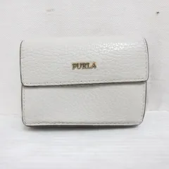 フルラ FURLA バビロン 三つ折り 財布 ミニ コンパクト ウォレット レザー グレー ロゴ